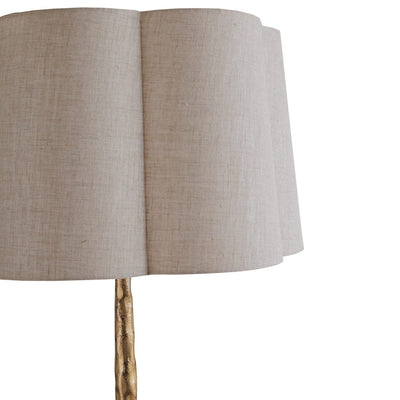 Alfie Gold Floor Lamp with Scalloped Linen Shade Lighting 