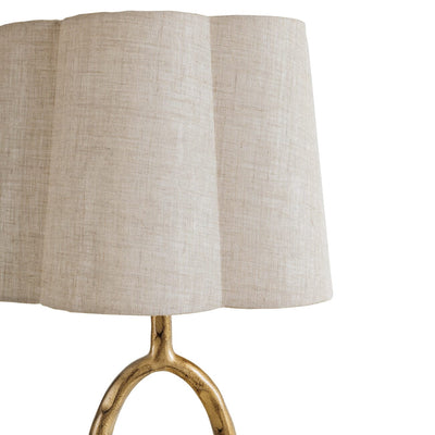 Alfie Gold Table Lamp with Scalloped Linen Shade Lighting 