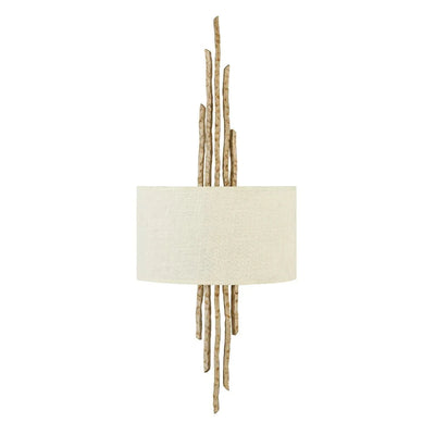 Alicia Champagne Gold Large Statement Wall Light with Neutral Shade Lighting 