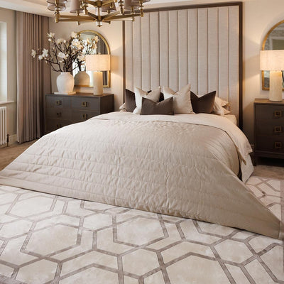 Alie Taupe Luxury Satin & Cotton Fluted Bedspread Bedding 