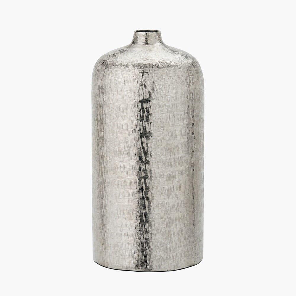 Alina Silver Hammered Metal Decorative Vase Accessories 