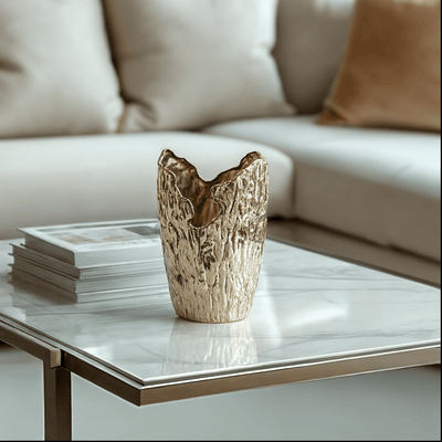 Alira Gold Abstract Decorative Vase Accessories 