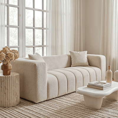 Allegra Oyster Textured 3 Seater Sofa Sofa 