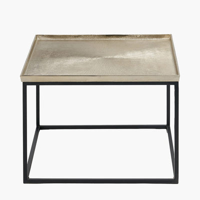 Alonzo Gold & Black Metal Square Coffee Table Furniture 