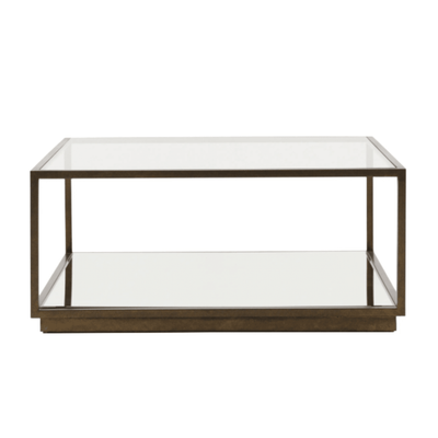 Alpha Bronze & Glass Coffee Table with Mirrored Shelf Furniture 