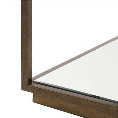 Alpha Bronze & Glass Coffee Table with Mirrored Shelf Furniture 
