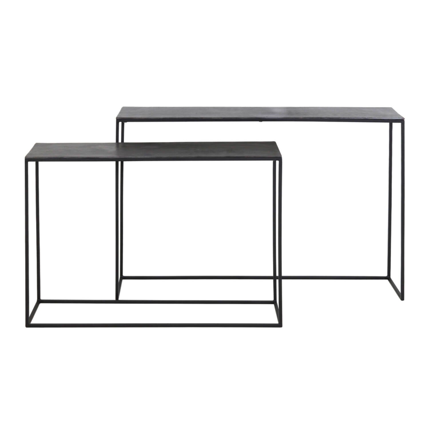 Alta Black Metal Nesting Console Tables - Set of 2 Furniture 