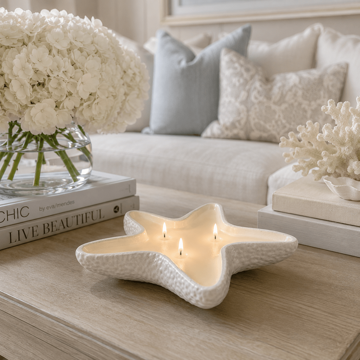 Althea White Starfish 3 Wick Candle Fragrance 