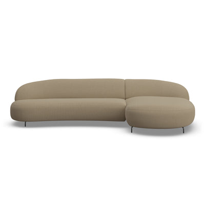 Alva Taupe Curved Right Hand Facing Chaise End Sofa Sofa 
