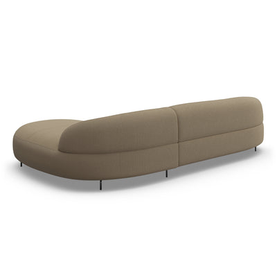 Alva Taupe Curved Right Hand Facing Chaise End Sofa Sofa 