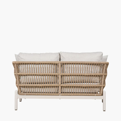 Amalfi Outdoor Cream & Natural Rope Weave 2 Seater Sofa Outdoor 