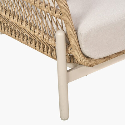 Amalfi Outdoor Cream & Natural Rope Weave Corner Seating Set Outdoor 