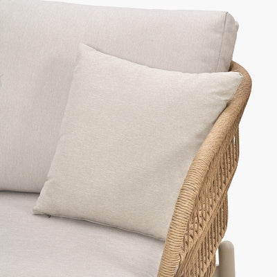 Amalfi Outdoor Cream & Natural Rope Weave Corner Seating Set Outdoor 