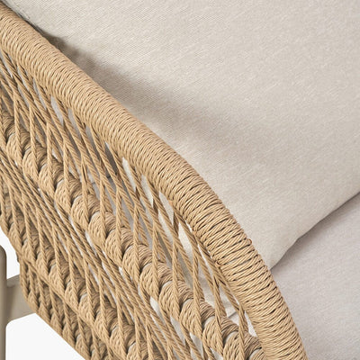 Amalfi Outdoor Cream & Natural Rope Weave Corner Seating Set Outdoor 