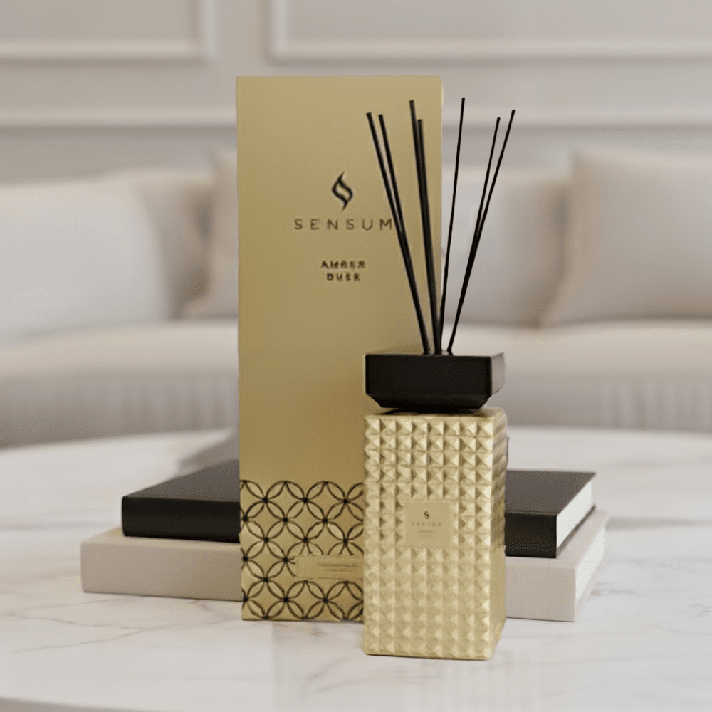 Amber Dusk Gold & Black Luxury Reed Diffuser - 500ml Fragrance 