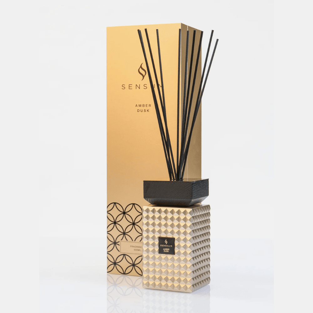Amber Dusk Gold & Black Luxury Reed Diffuser - 500ml Fragrance 