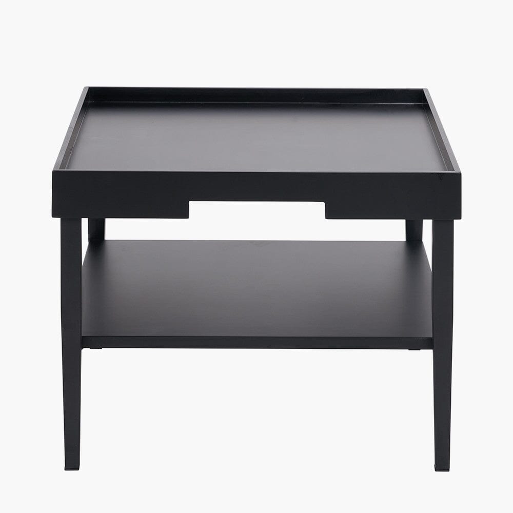 Amiya Black Wood Veneer Square Coffee Table Furniture 