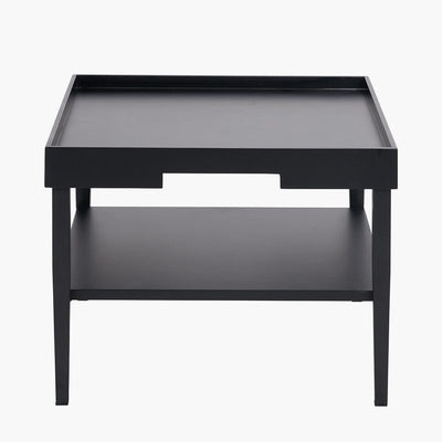 Amiya Black Wood Veneer Square Coffee Table Furniture 