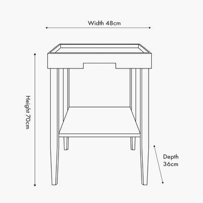 Amiya Black Wood Veneer Square Side Table Furniture 