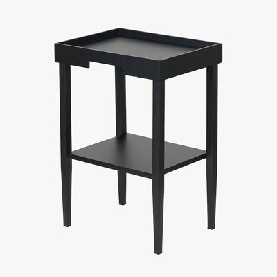Amiya Black Wood Veneer Square Side Table Furniture 