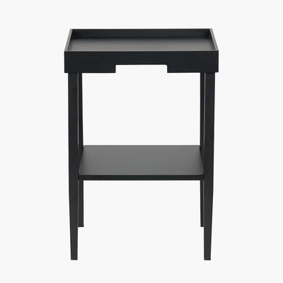 Amiya Black Wood Veneer Square Side Table Furniture 
