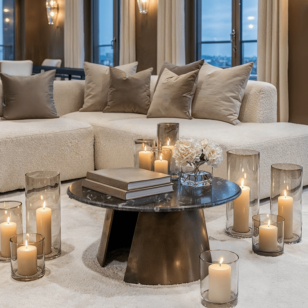 Anderson Bronze Coffee Table with Black Marble Top Furniture 