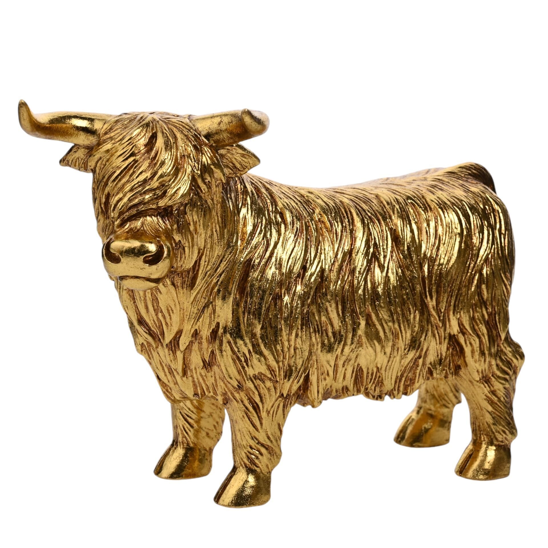 Angus Gold Highland Cow Ornament Accessories 