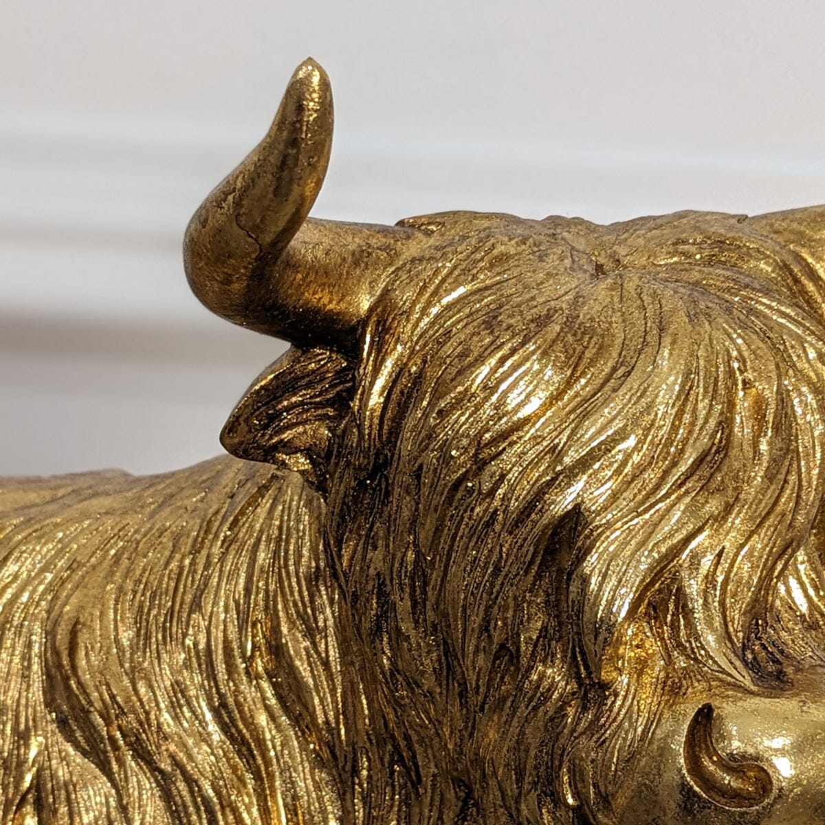 Angus Large Gold Highland Cow Ornament Accessories 