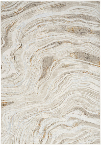 Anthea Beige & Cream Swirl Effect Abstract Rug 