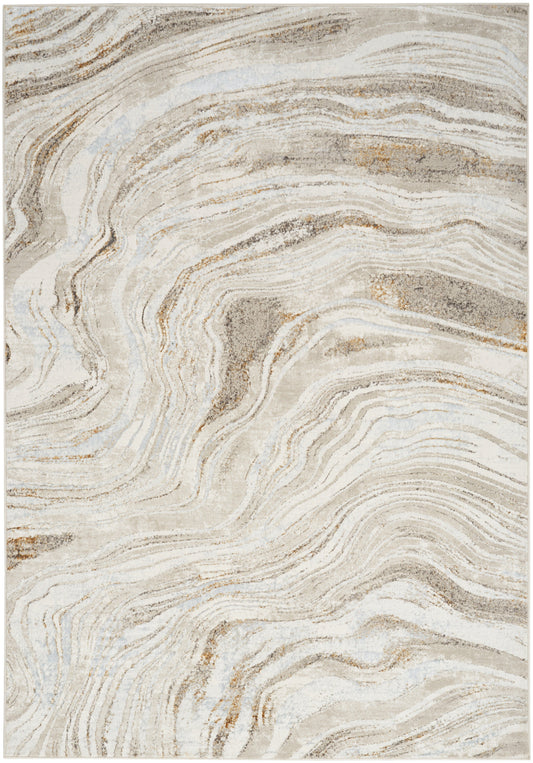 Anthea Beige & Cream Swirl Effect Abstract Rug 