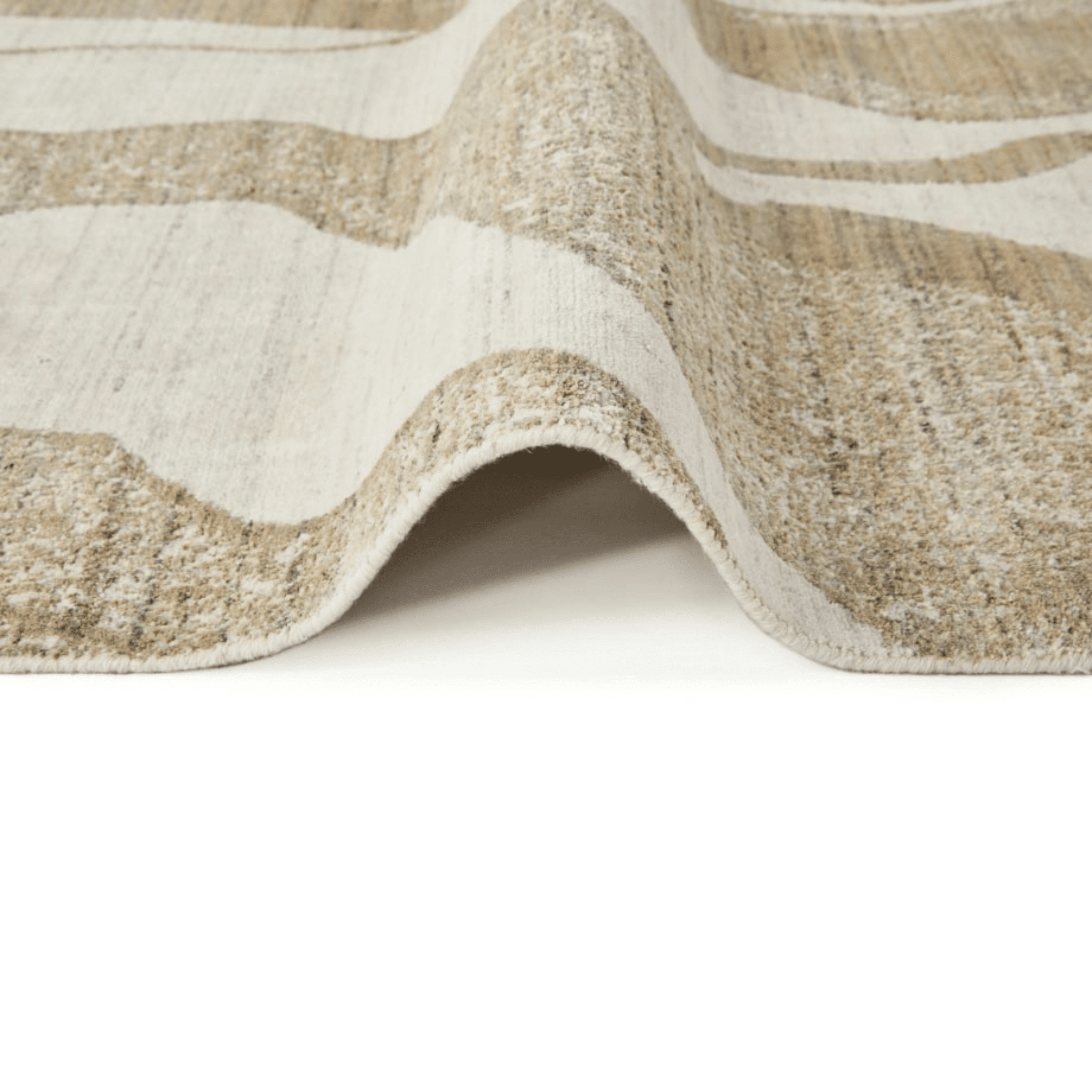 Anya Beige Abstract Wave Rug 