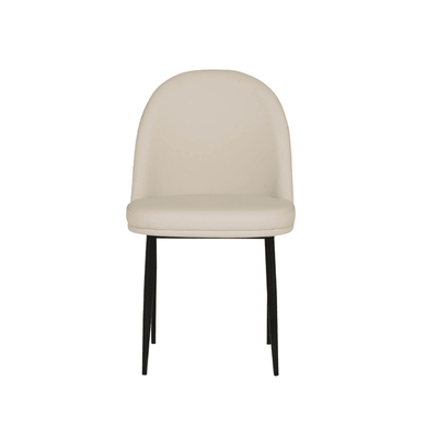 Apollonia Cream Leather & Black Dining Chair Furniture 