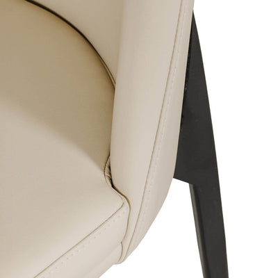 Apollonia Cream Leather & Black Dining Chair Furniture 