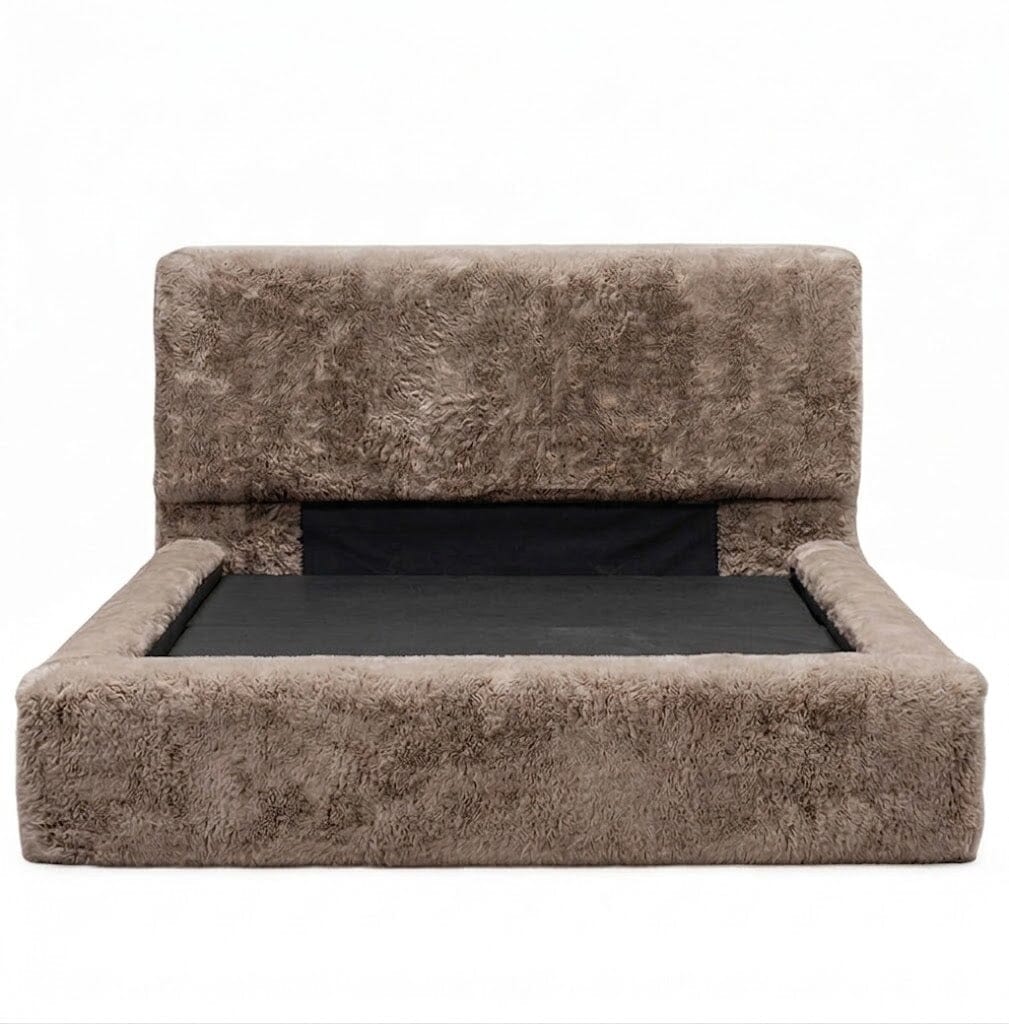 Arctic Luxury Pebble Chunky Faux Fur Bed Beds and Headboards 