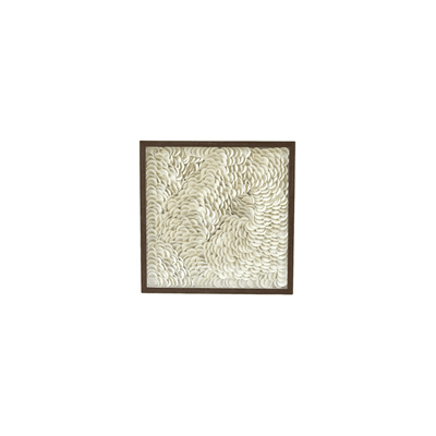 Arden Cream Textured Wall Art with Walnut Frame - 60x60cm Accessories 