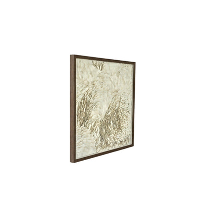 Arden Cream Textured Wall Art with Walnut Frame Accessories 