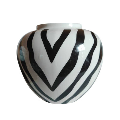 Arden Monochrome Zebra Print Vase Accessories 