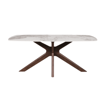 Arden Rectangular Walnut Dining Table with Sintered Stone Top Furniture 