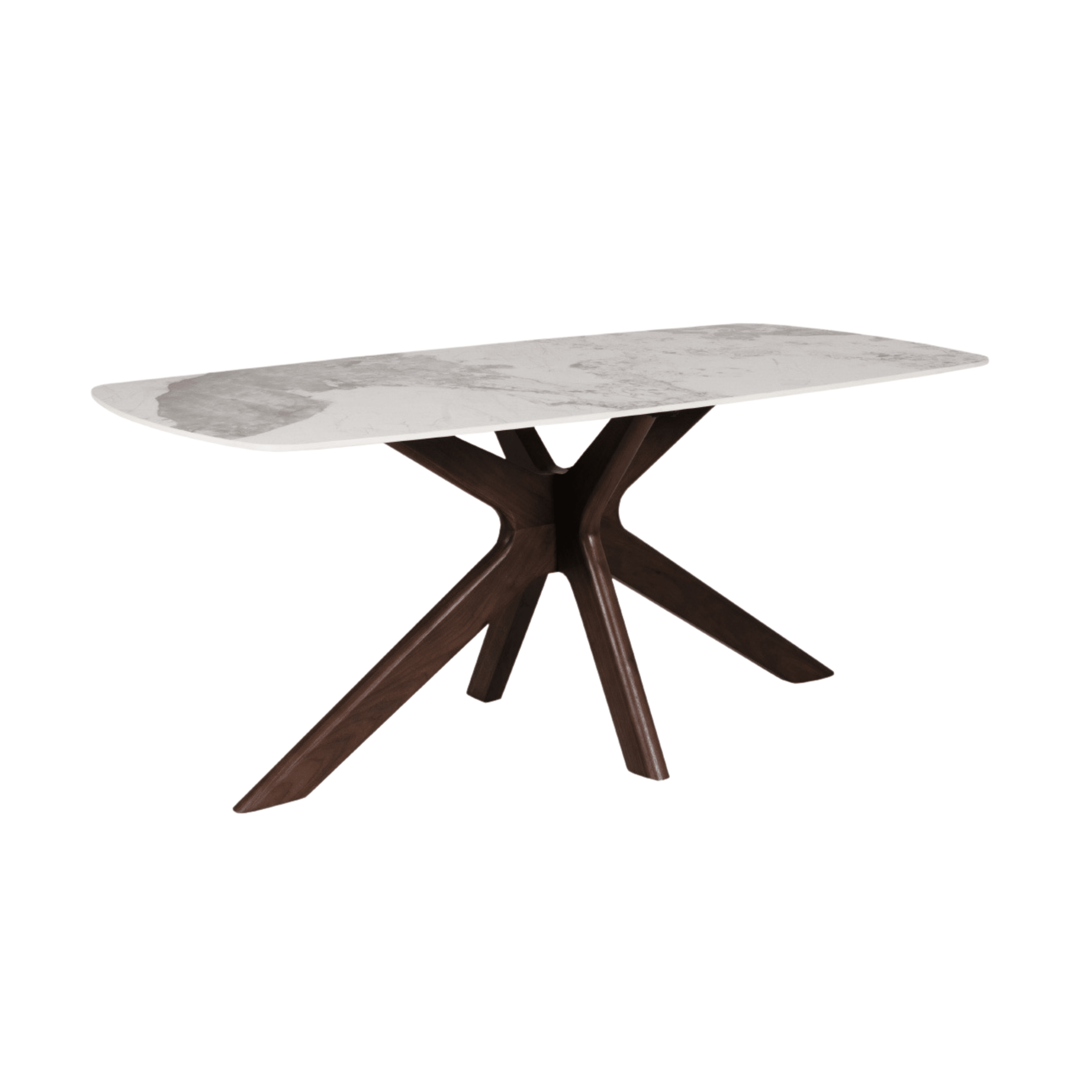 Arden Rectangular Walnut Dining Table with Sintered Stone Top Furniture 