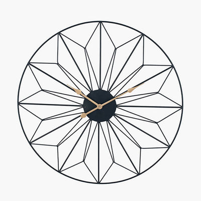 Aretta Black Geometric Wall Clock Accessories 
