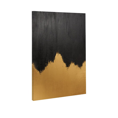 Aria Black & Gold Abstract Frameless Canvas Wall Art Accessories 