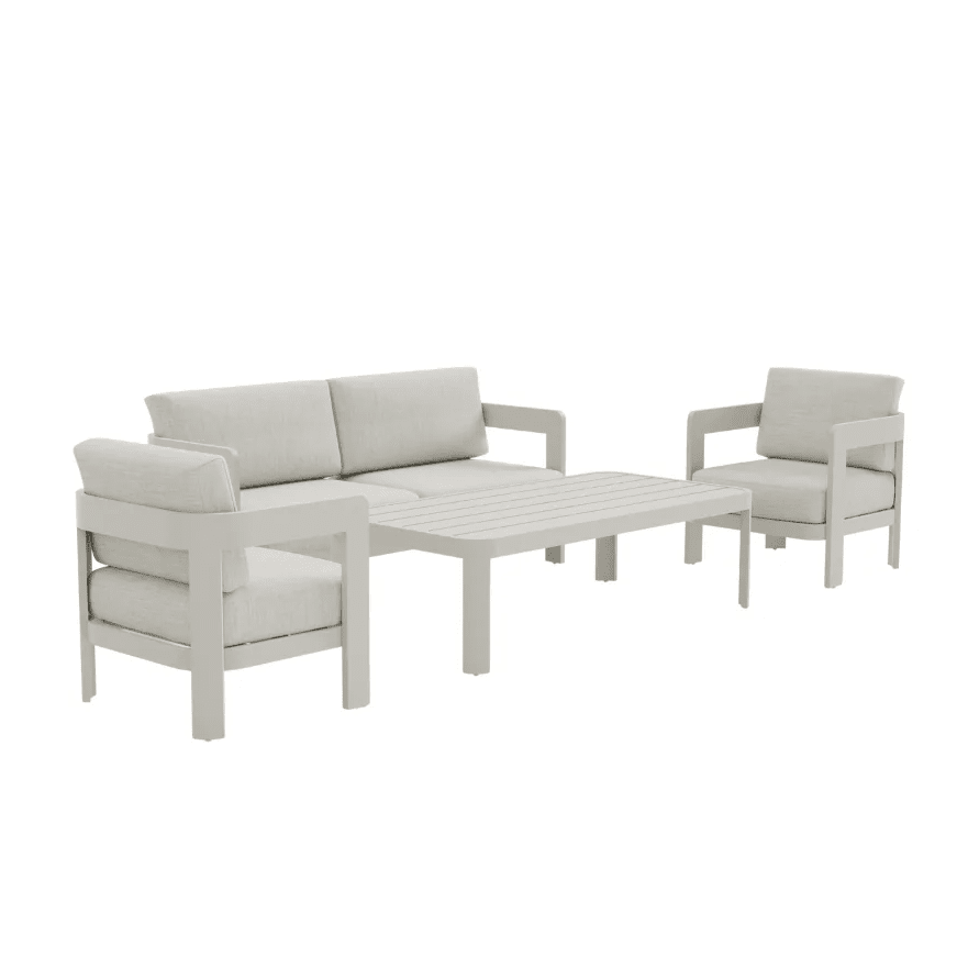 Ariel Cream 4 Seater Outdoor Sofa Set Outdoor 