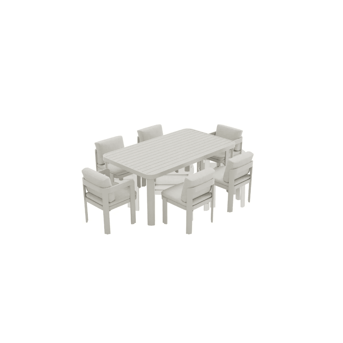 Ariel Cream 6 Seater Outdoor Dining Set Outdoor 