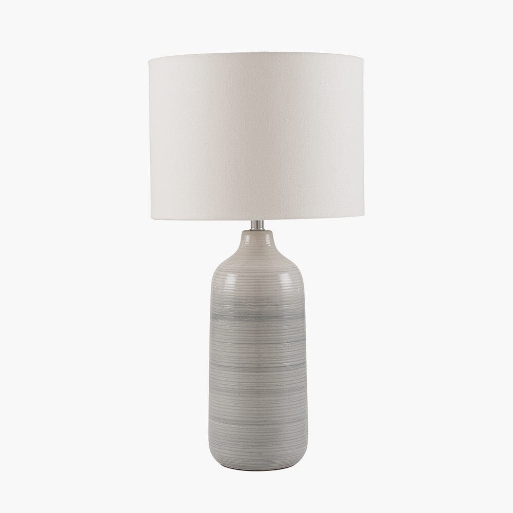 Aries Blue & Grey Ombre Ceramic Table Lamp with Cream Shade Lighting 