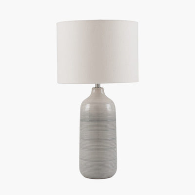 Aries Blue & Grey Ombre Ceramic Table Lamp with Cream Shade Lighting 