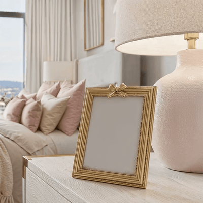Aris Gold Bow Decorative Photo Frame - 4x6" Accessories 