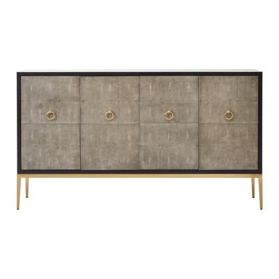 Arlen Premium Shagreen Effect 4 Door Sideboard with Gold Legs Furniture 