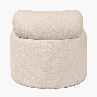 Arles Cream Boucle Round Accent Chair Furniture 