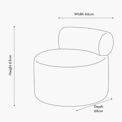 Arles Cream Boucle Round Accent Chair Furniture 