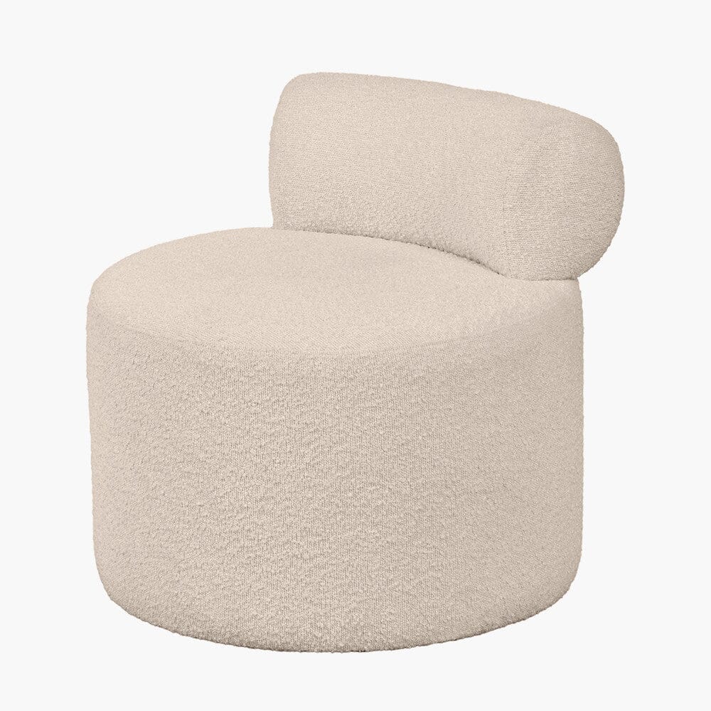Arles Cream Boucle Round Accent Chair Furniture 